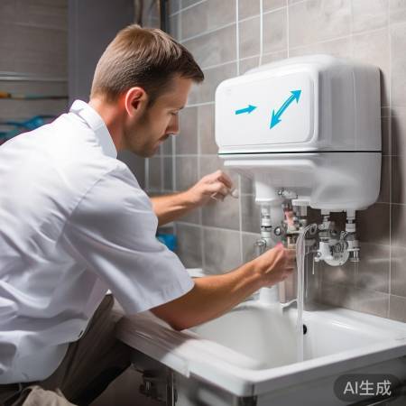 热水器安装，箭头方向正，水平安