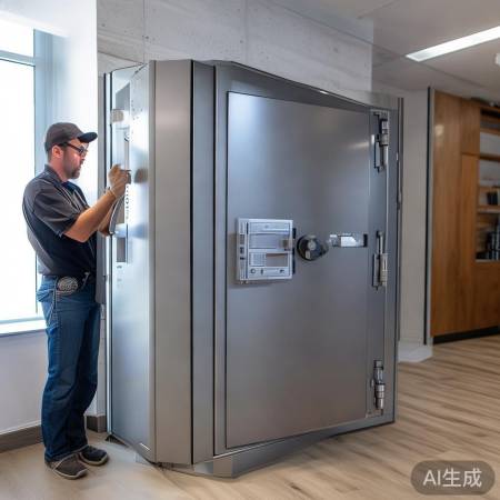 墙角稳固,地面平,保险柜安。