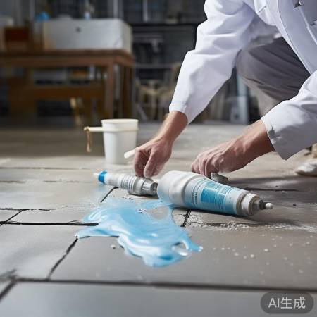 密封施工:清洁干燥,涂抹固化,