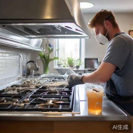 清洗油烟机,保清洁,延寿命。