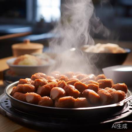 美味香肠炒制完成，下饭神器！