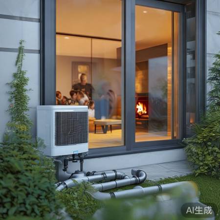 空气能采暖，神奇热量管道传。