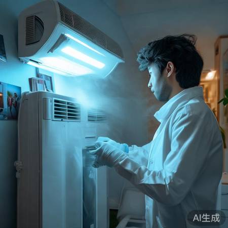 “空调消毒，守护健康空气”