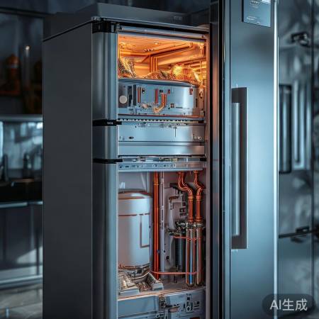 冰箱噪音大，制冷管路需检修。