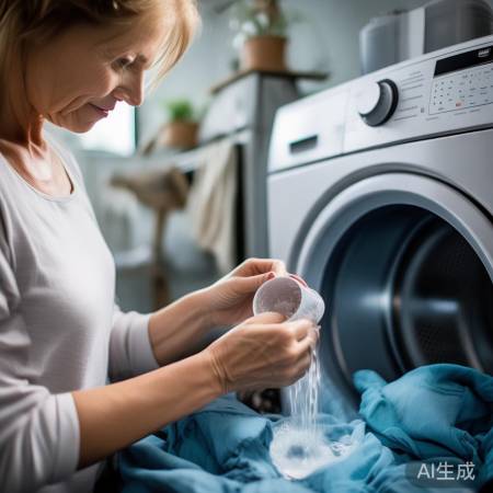 适量洗衣粉，避免浪费损坏。