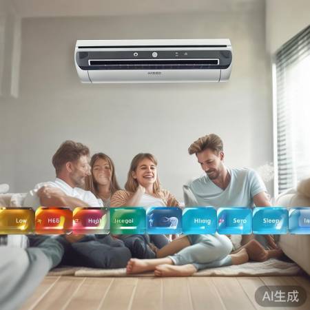 空调5E模式风速五级,操作简便