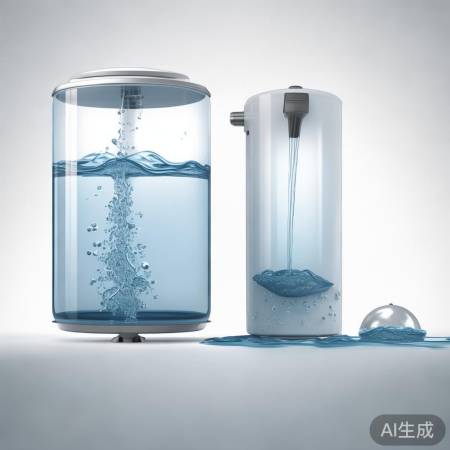 圆柱形热水器热水在下，球形在上