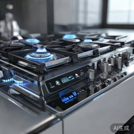 高端燃气灶，智能烹饪系统
